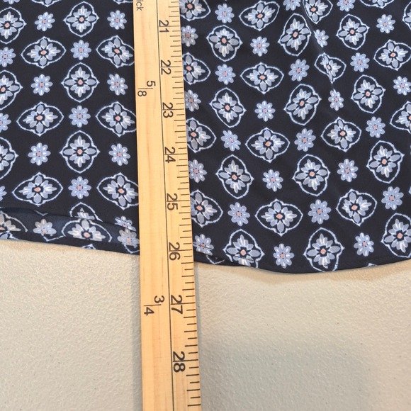 J. Jill Wearever Navy Blue Medallion Square Neck Blouse XL Travel Minimalist - Picture 11 of 11